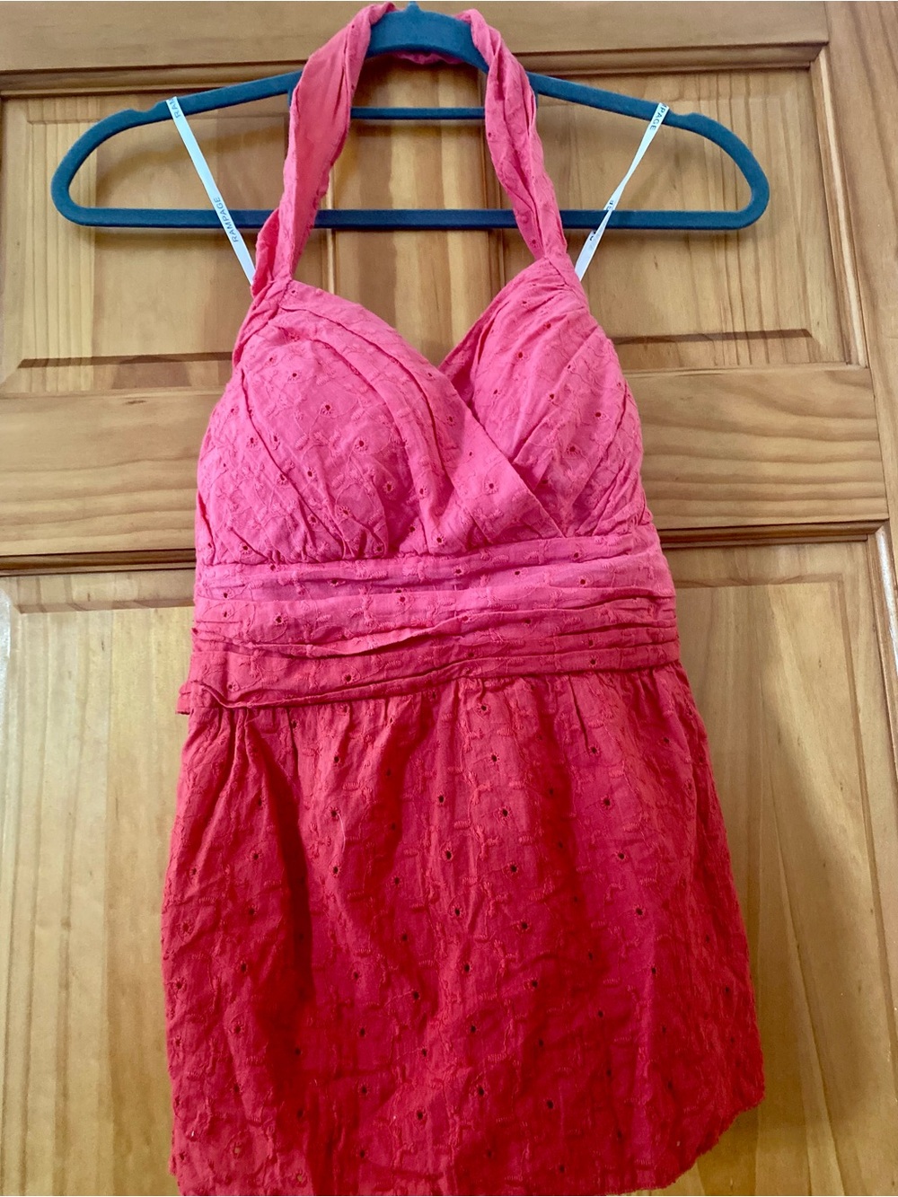 Rampage Pink Halter Eyelet Tank Top